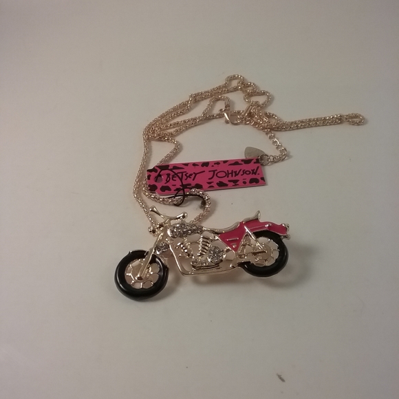 Betsey Johnson Red Motorcycle Neclace - Picture 2 of 4